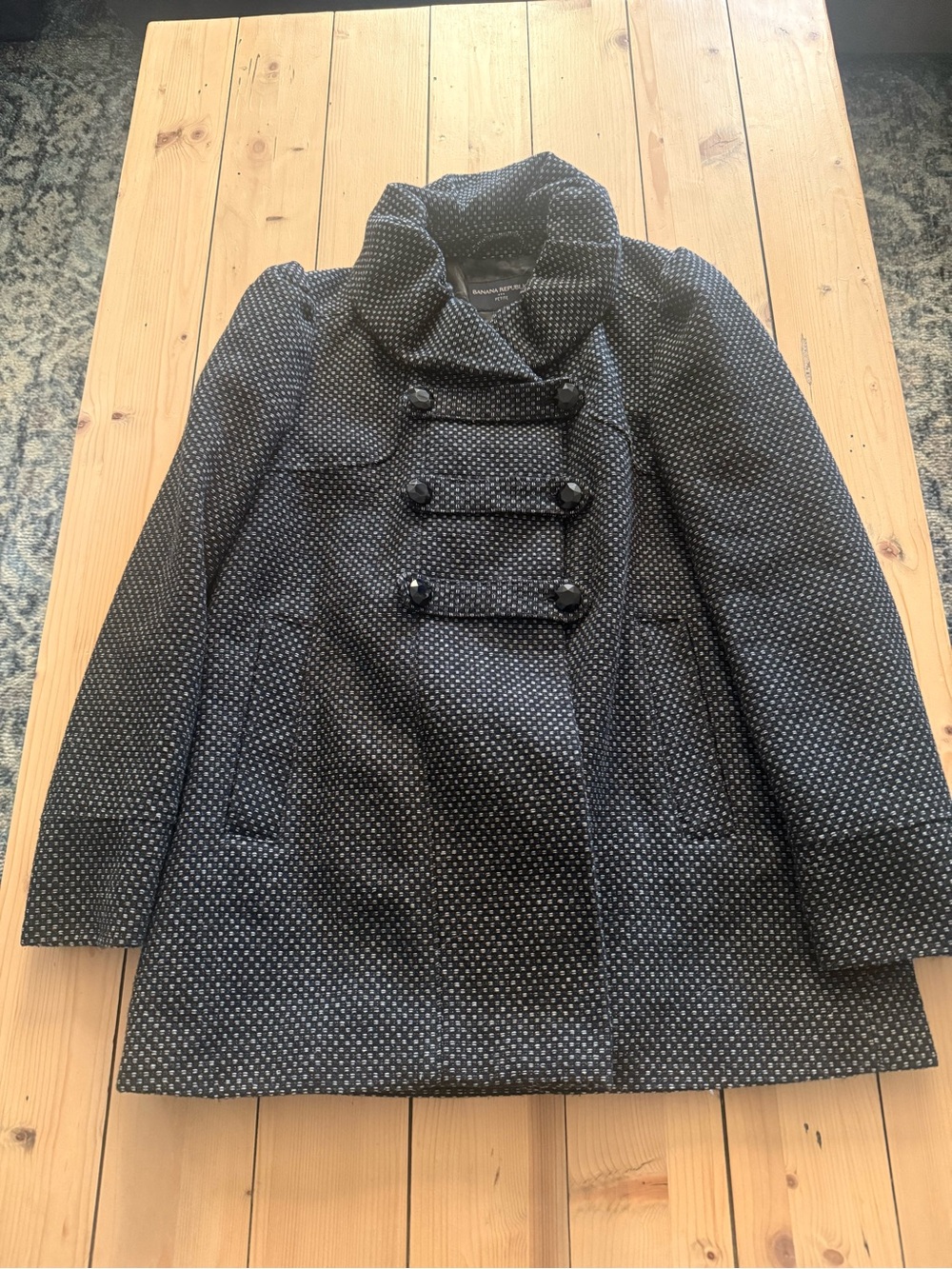 Banana Republic Women's Petite Small Wool Blend Double Breasted Coat